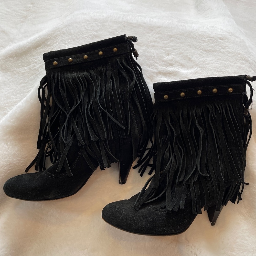 Vintage Sarkany | Fringe Suede Boots